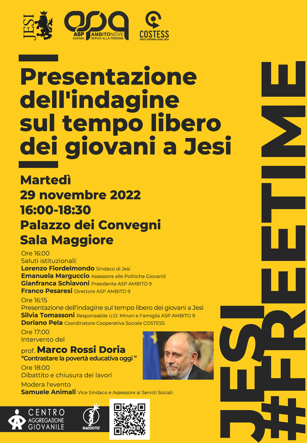 Comune di Jesi -  Convegno Presentazione dell’indagine sul tempo libero dei giovani a Jesi, 29 novembre 2022