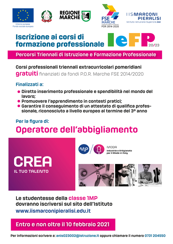 iismarconipieralisi jesi volantino iefp moda