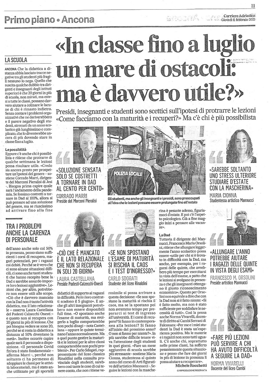 Corriere Adriatico Ancona 11 02 2021