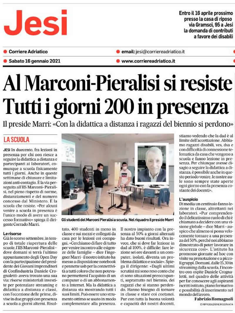 Corriere Adriatico Ancona 27 10 2020