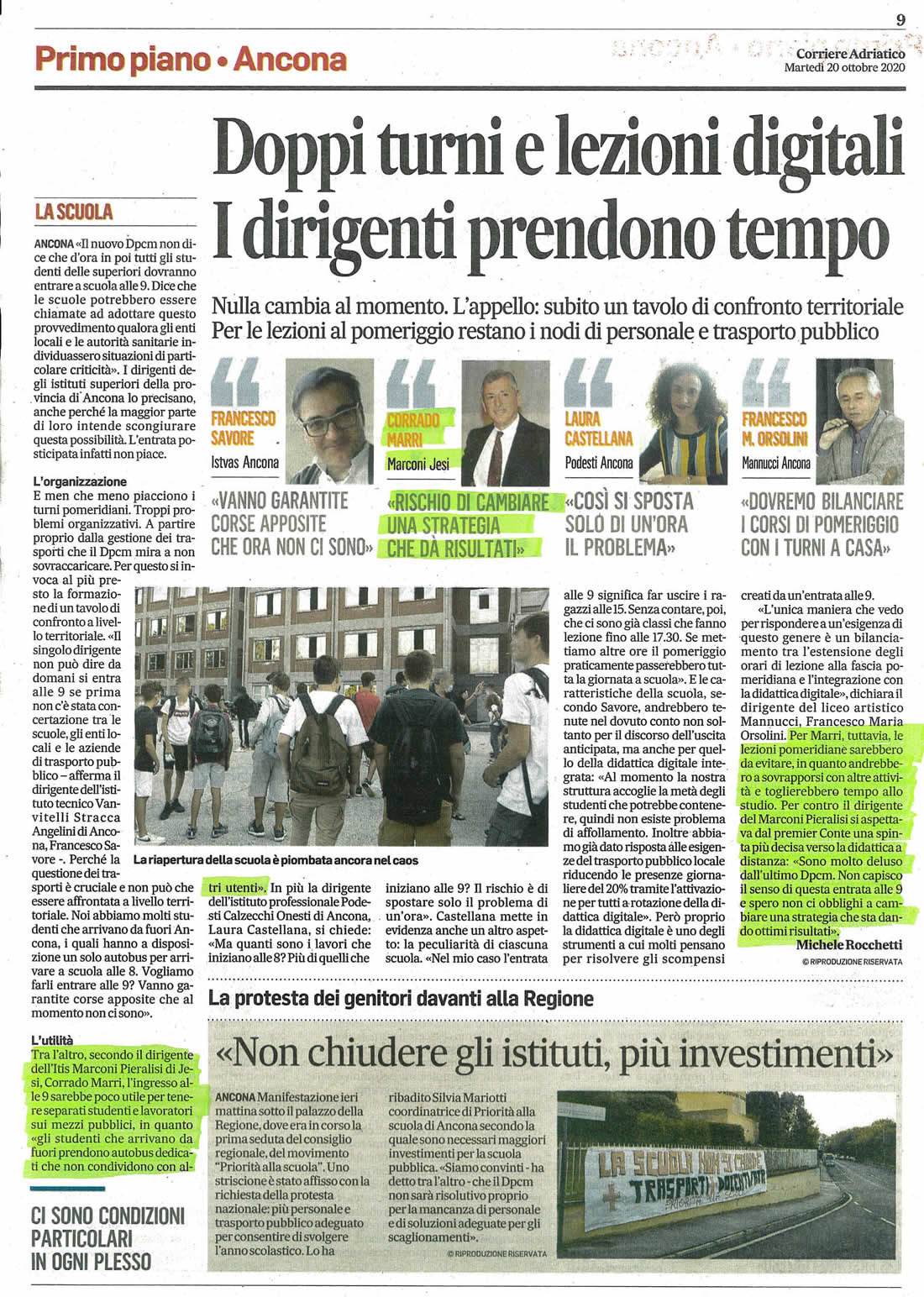 Corriere Adriatico Ancona 20 10 2020