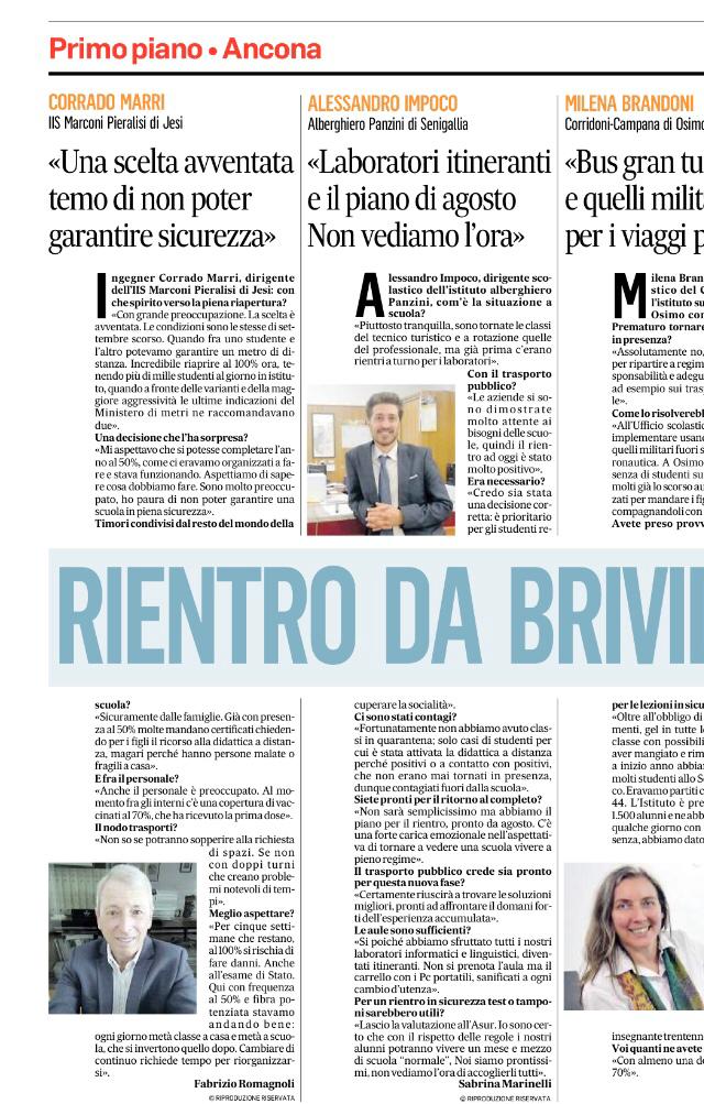 Corriere Adriatico Ancona 11 02 2021