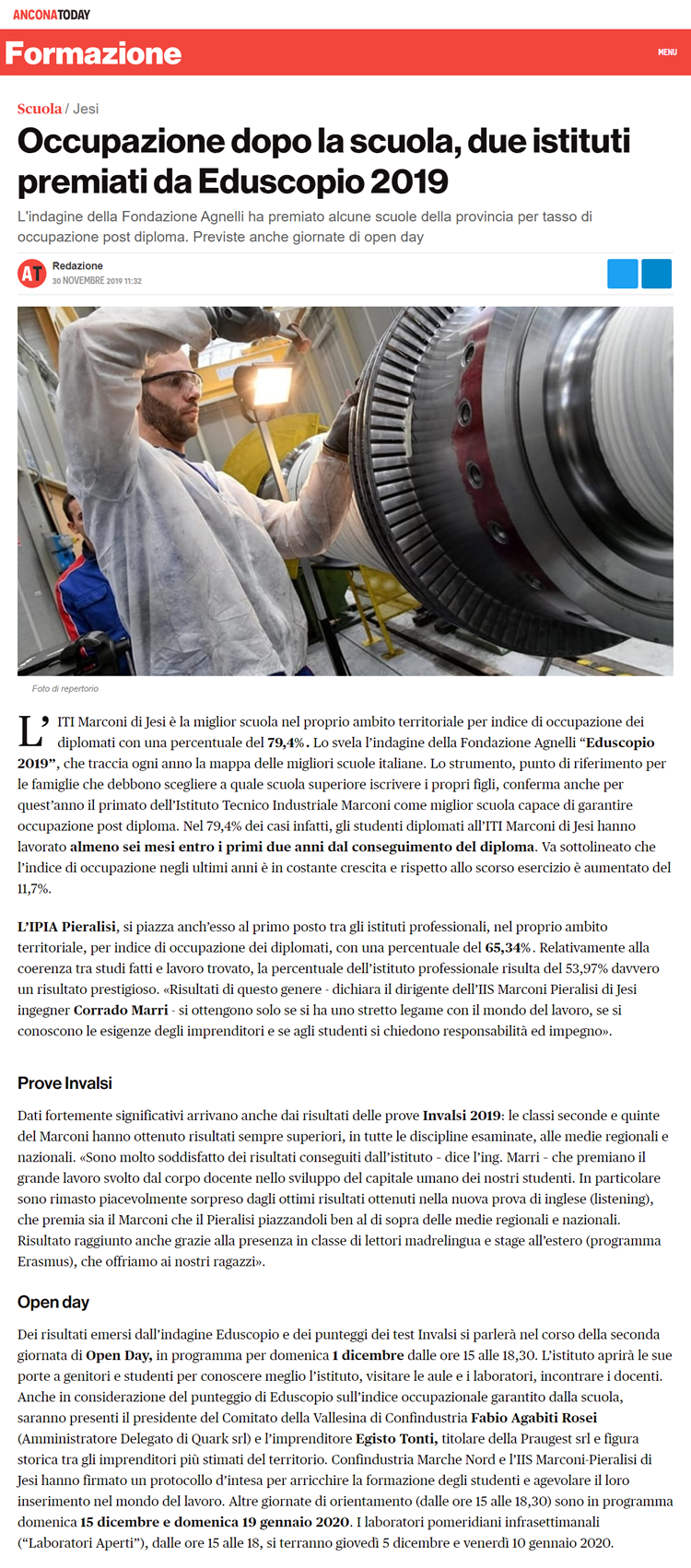 Articolo AnconaToday 30.11.2019
