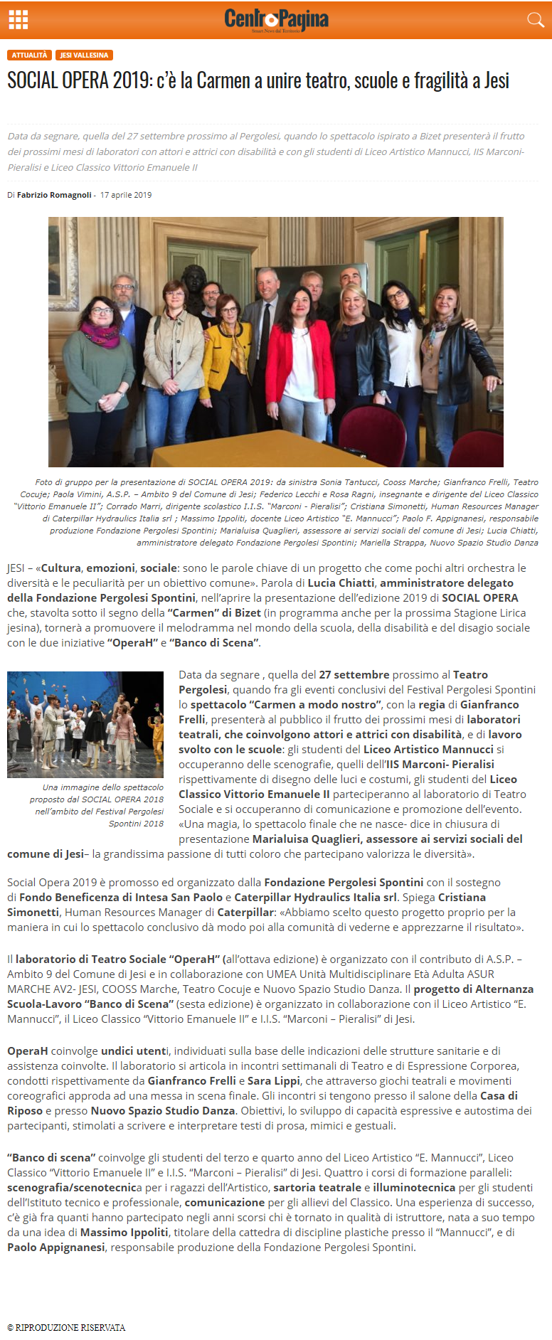 SOCIAL OPERA 2019: c’è la Carmen a unire teatro, scuole e fragilità a Jesi