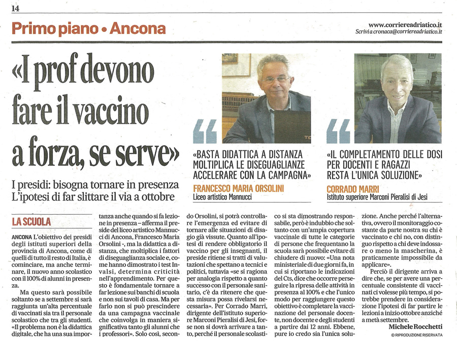 Corriere Adriatico Ancona 24.07.2021