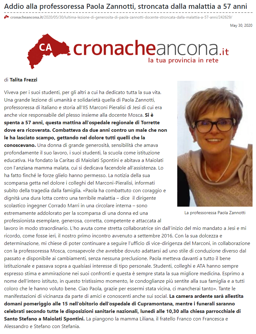 Articolo CronacheAncona.it 30.05.2020