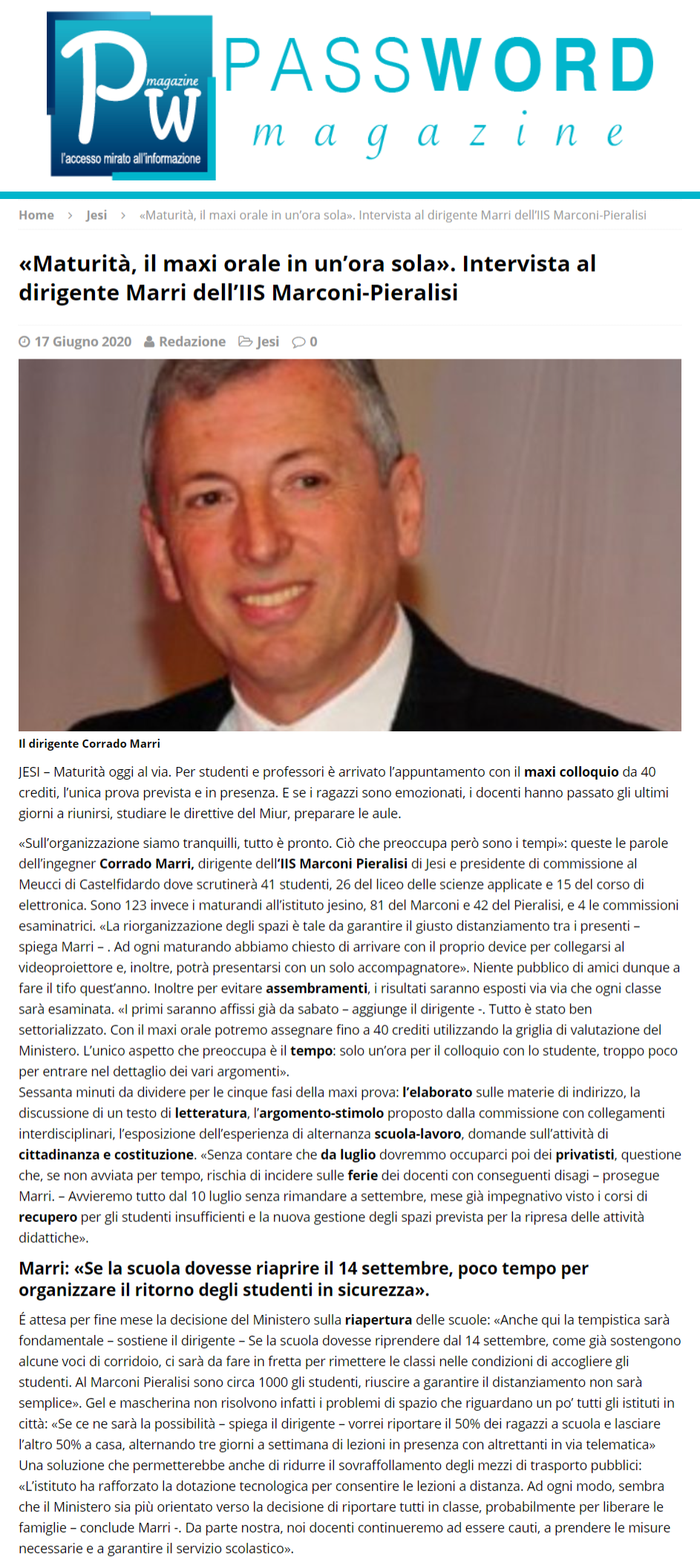 Articolo Password Magazine 17.06.2020