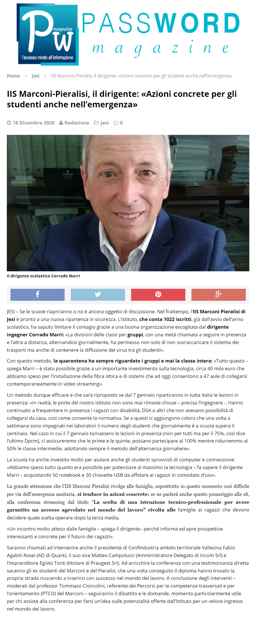 Articolo Password Magazine 18.12.2020