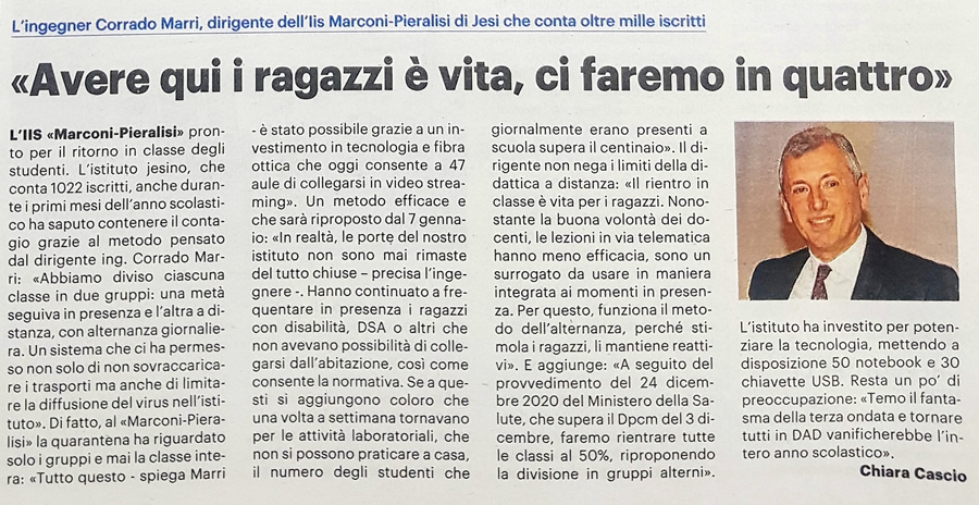 Articolo Resto del Carlino 03.01.2021