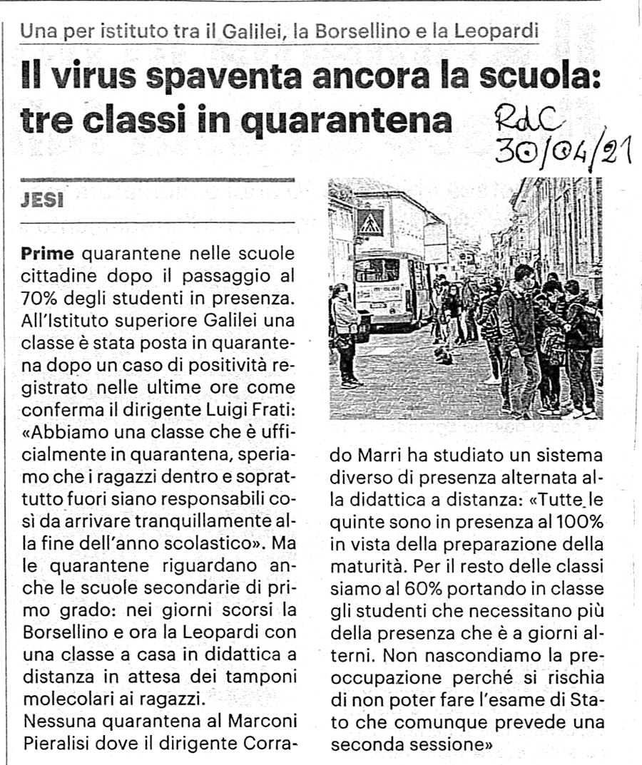 Articolo Resto del Carlino 10.02.2021