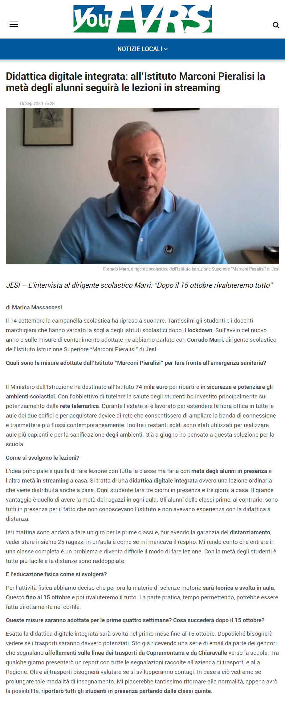 Articolo youTVRS 16-09-2020
