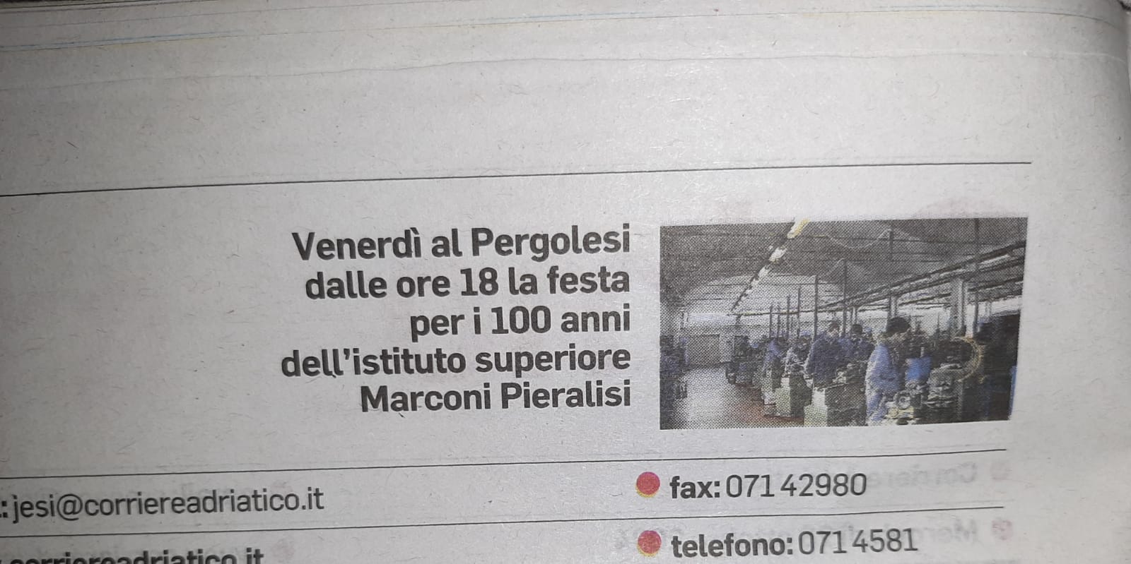 corriere adriatico centenario